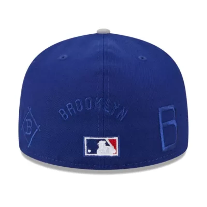 MLB Royal/Gray Los Angeles Dodgers Multi Logo 59FIFTY Fitted Hat
