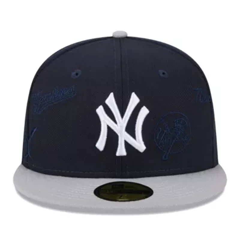 MLB Navy/Gray New York Yankees Multi Logo 59FIFTY Fitted Hat