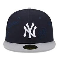 MLB Navy/Gray New York Yankees Multi Logo 59FIFTY Fitted Hat