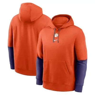 NCAA Nike Clemson Tigers 2024 Sideline Club Pullover Hoodie