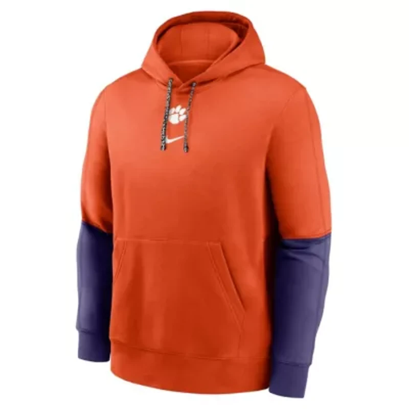 NCAA Nike Clemson Tigers 2024 Sideline Club Pullover Hoodie