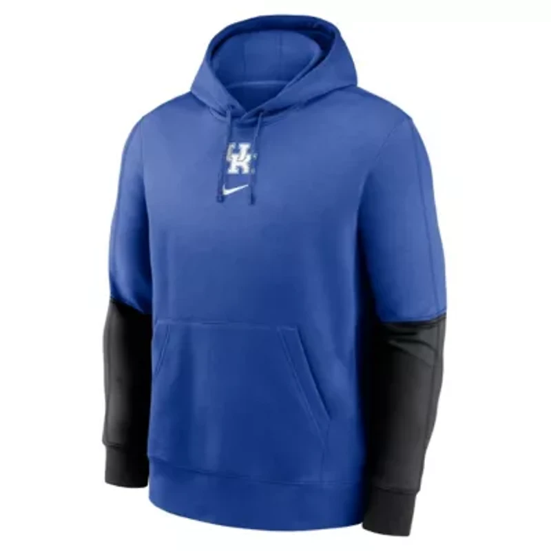 NCAA Nike Royal/Anthracite Kentucky Wildcats 2024 Sideline Club Pullover Hoodie