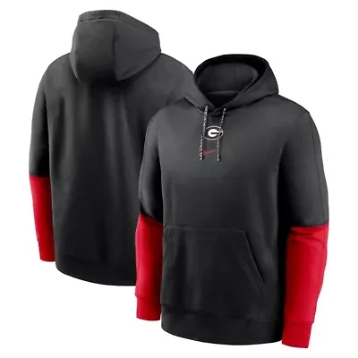 NCAA Nike Georgia Bulldogs 2024 Sideline Club Pullover Hoodie