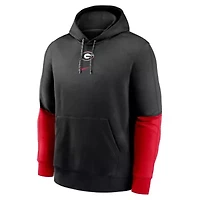 NCAA Nike Georgia Bulldogs 2024 Sideline Club Pullover Hoodie