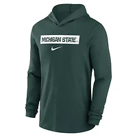 NCAA Nike Michigan State Spartans 2024 Sideline Hoodie Performance Long Sleeve T-Shirt