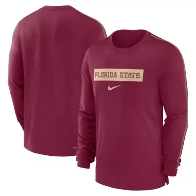 NCAA Nike Florida State Seminoles 2024 Sideline Player Tri-Blend Performance Long Sleeve T-Shirt