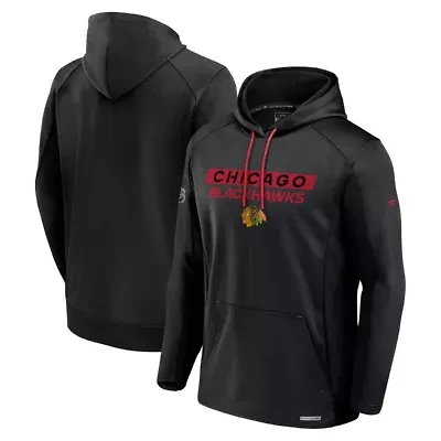 NHL Fanatics Chicago Blackhawks Authentic Pro Rink Fleece Pullover Hoodie