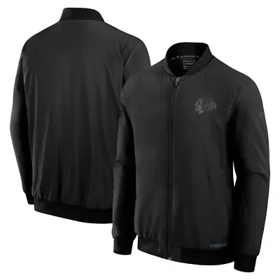 NHL Fanatics Chicago Blackhawks Authentic Pro Road Full-Zip Bomber Jacket