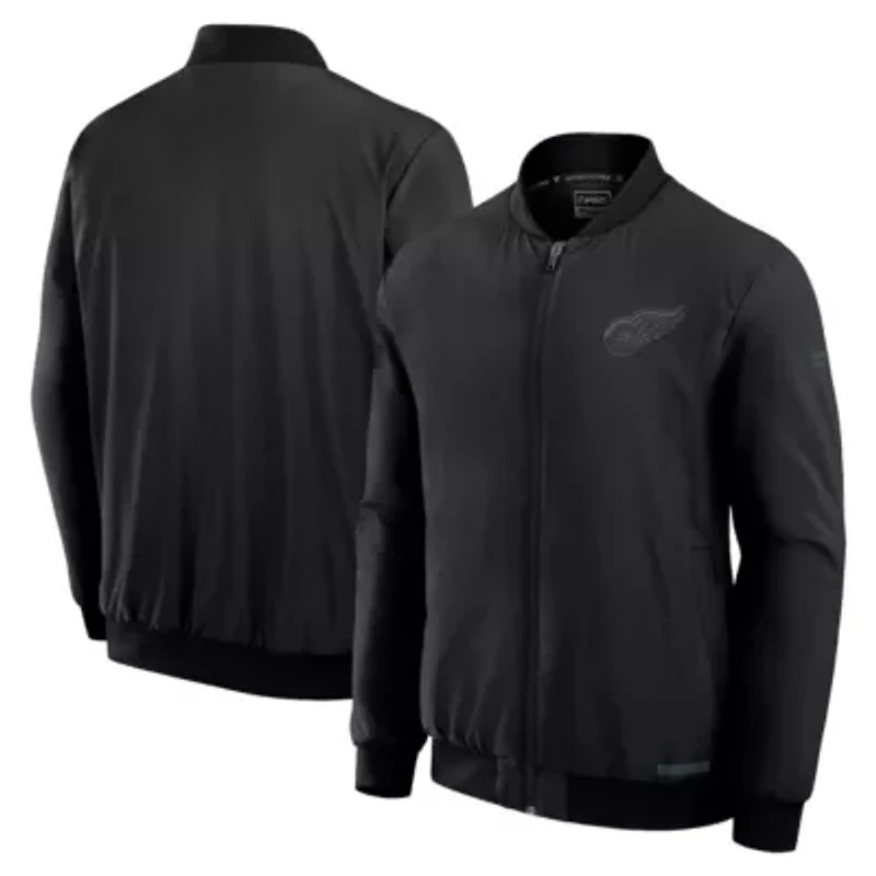 NHL Fanatics Detroit Wings Authentic Pro Road Full-Zip Bomber Jacket