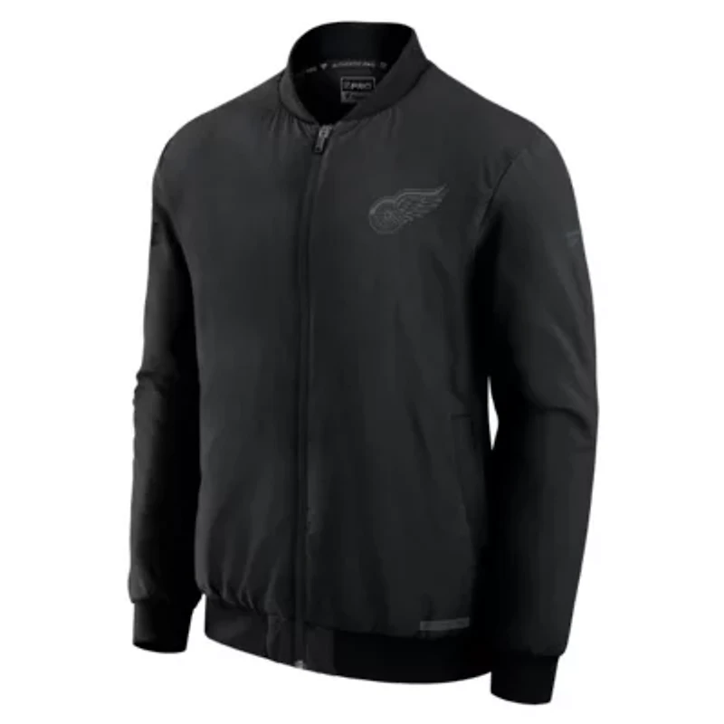 NHL Fanatics Detroit Wings Authentic Pro Road Full-Zip Bomber Jacket