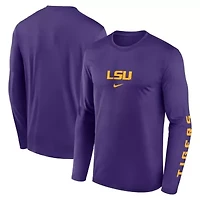 NCAA Nike LSU Tigers Primetime Two-Hit Legend Dri-FIT Long Sleeve T-Shirt