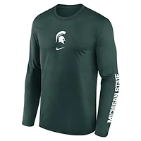 NCAA Nike Michigan State Spartans Primetime Two-Hit Legend Dri-FIT Long Sleeve T-Shirt