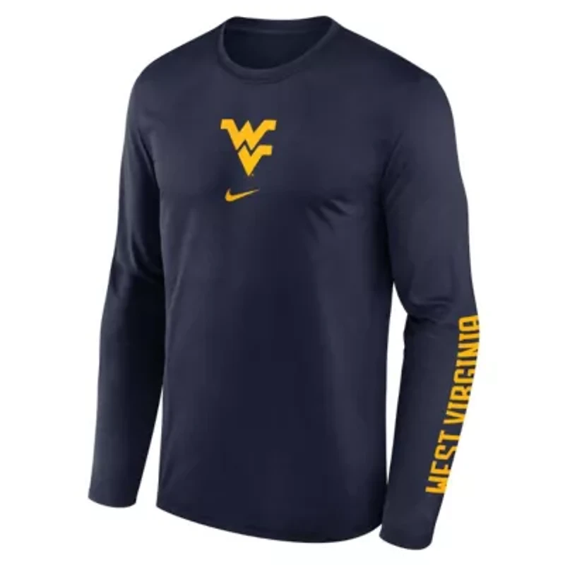 NCAA Nike West Virginia Mountaineers Primetime Two-Hit Legend Dri-FIT Long Sleeve T-Shirt