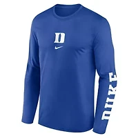 Duke Blue Devils NCAA Nike Primetime Two-Hit Legend Dri-FIT Long Sleeve T-Shirt