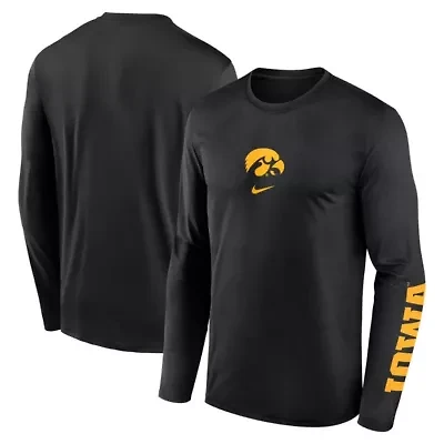 NCAA Nike Iowa Hawkeyes Primetime Two-Hit Legend Dri-FIT Long Sleeve T-Shirt