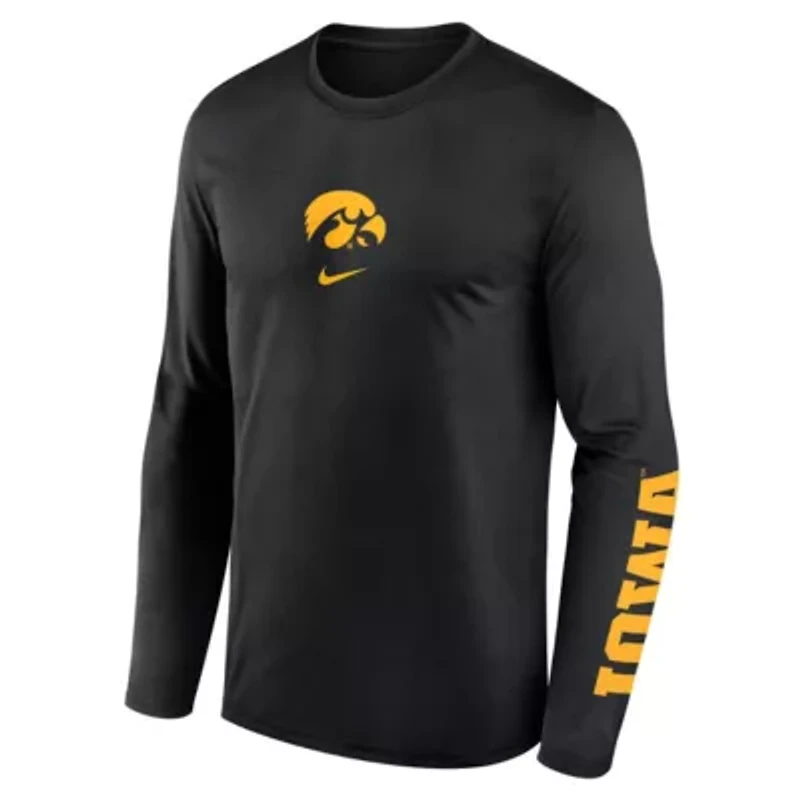 NCAA Nike Iowa Hawkeyes Primetime Two-Hit Legend Dri-FIT Long Sleeve T-Shirt