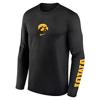 NCAA Nike Iowa Hawkeyes Primetime Two-Hit Legend Dri-FIT Long Sleeve T-Shirt