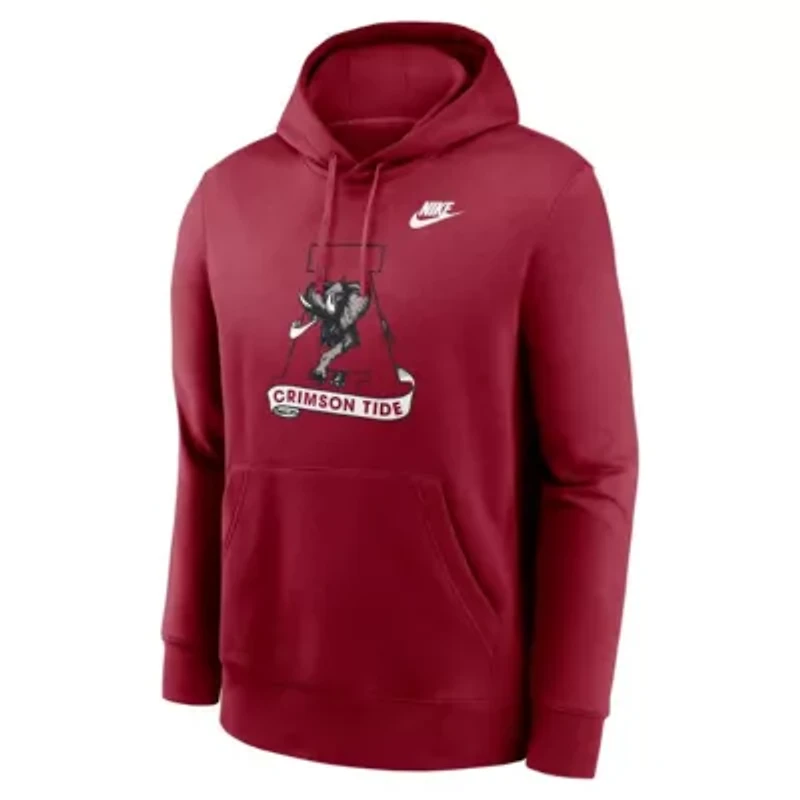 Alabama Crimson Tide NCAA Nike Legacy Logo Club Fleece Pullover Hoodie