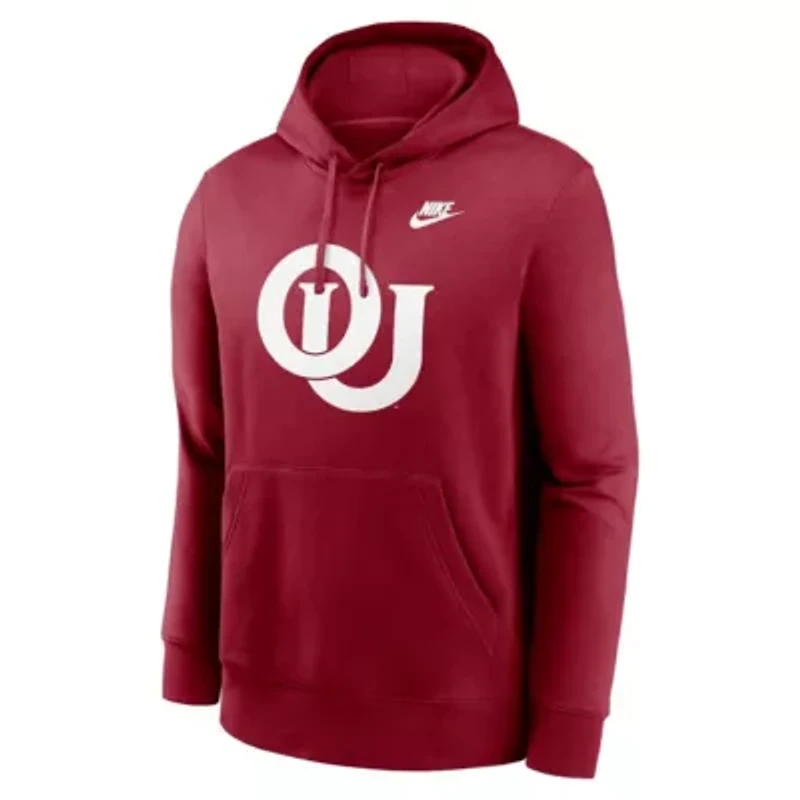 NCAA Nike Oklahoma Sooners Legacy Logo Club Fleece Pullover Hoodie
