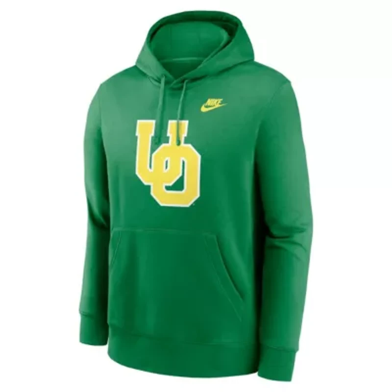 NCAA Nike Oregon Ducks Legacy Logo Club Fleece Pullover Hoodie