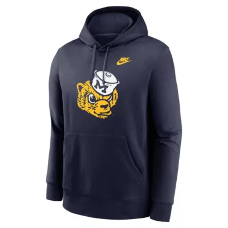 NCAA Nike Michigan Wolverines Legacy Logo Club Fleece Pullover Hoodie