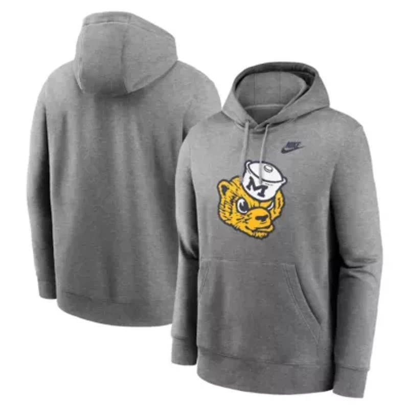 NCAA Nike Michigan Wolverines Legacy Logo Club Fleece Pullover Hoodie
