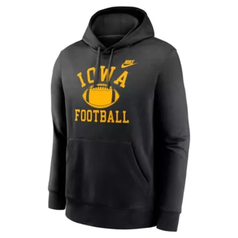 NCAA Nike Iowa Hawkeyes Legacy Football Icon Club Fleece Pullover Hoodie