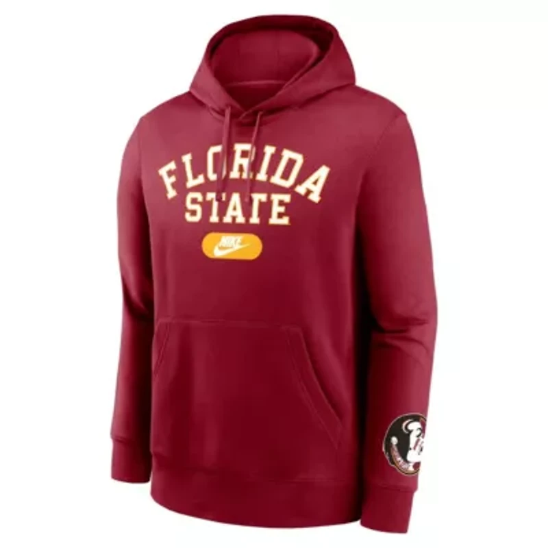 NCAA Nike Florida State Seminoles Legacy Foundational Two-Hit Club Performance Pullover Hoodie