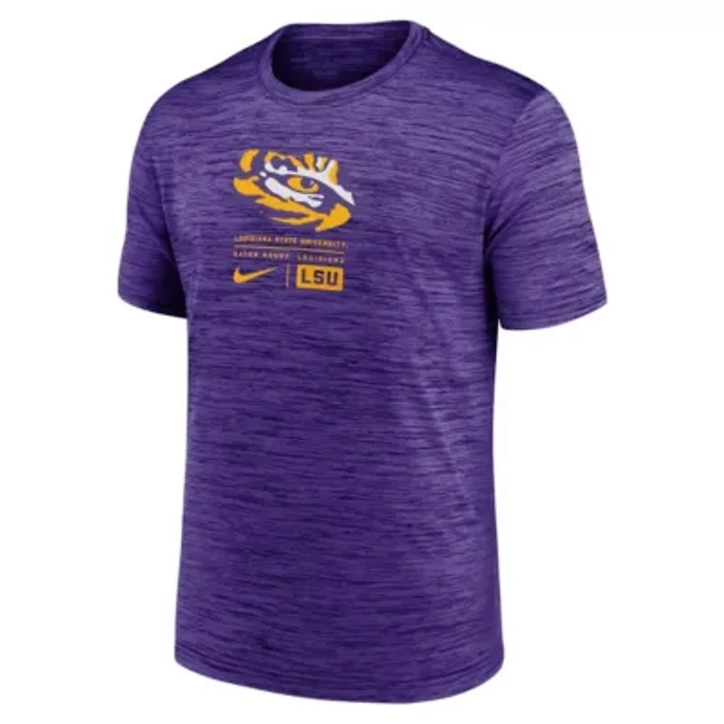 NCAA Nike LSU Tigers Campus Center Block Velocity Performance T-Shirt