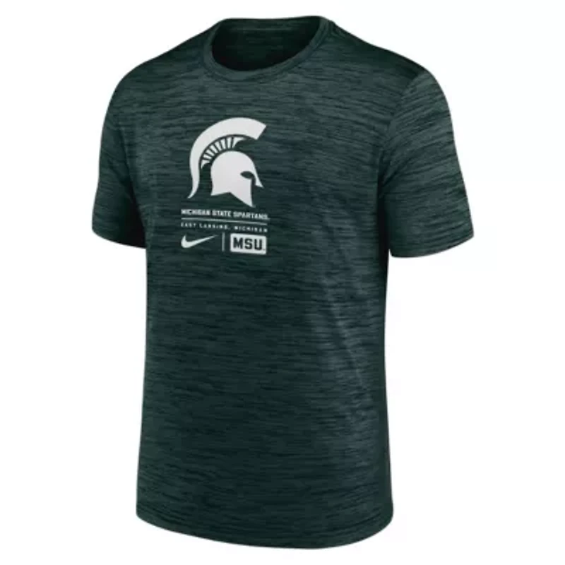 NCAA Nike Michigan State Spartans Campus Center Block Velocity Performance T-Shirt