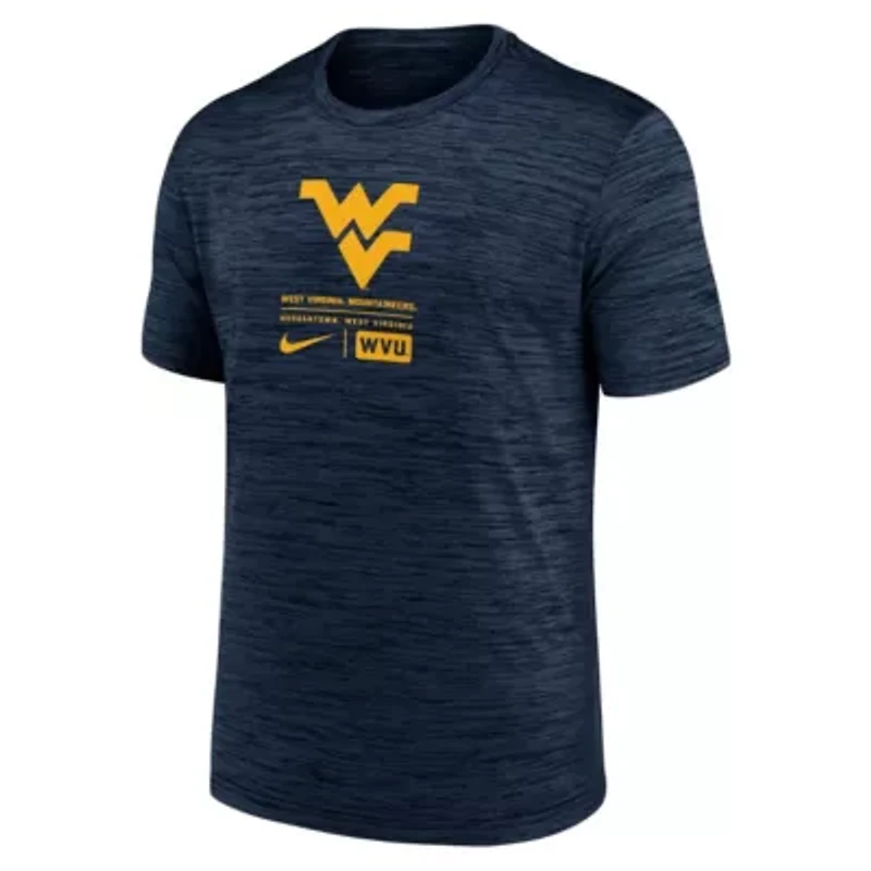 NCAA Nike West Virginia Mountaineers Campus Center Block Velocity Performance T-Shirt