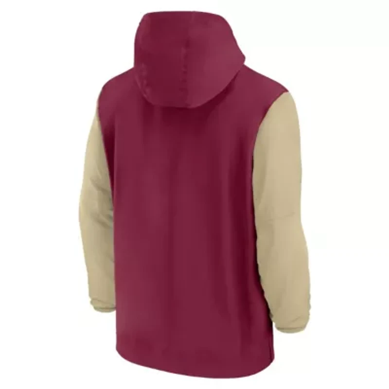 NCAA Nike Florida State Seminoles 2024 Sideline Pregame Player Half-Zip Hoodie