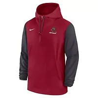 Alabama Crimson Tide NCAA Nike 2024 Sideline Pregame Player Half-Zip Hoodie