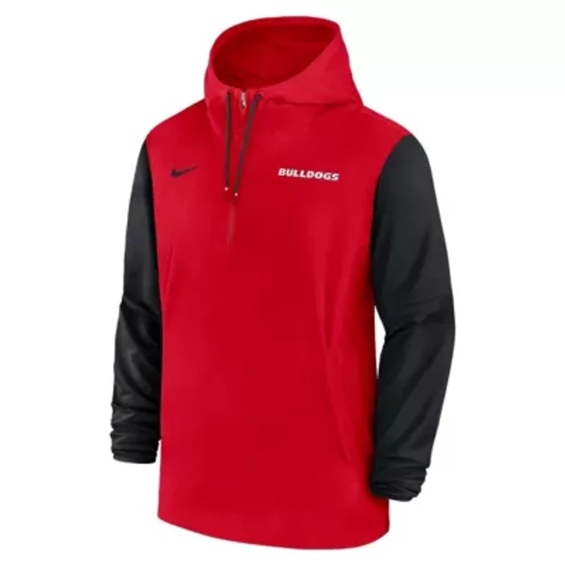 NCAA Nike Georgia Bulldogs 2024 Sideline Pregame Player Half-Zip Hoodie
