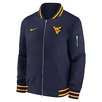 NCAA Nike West Virginia Mountaineers 2024 Sideline Relaxed Full-Zip Bomber Jacket