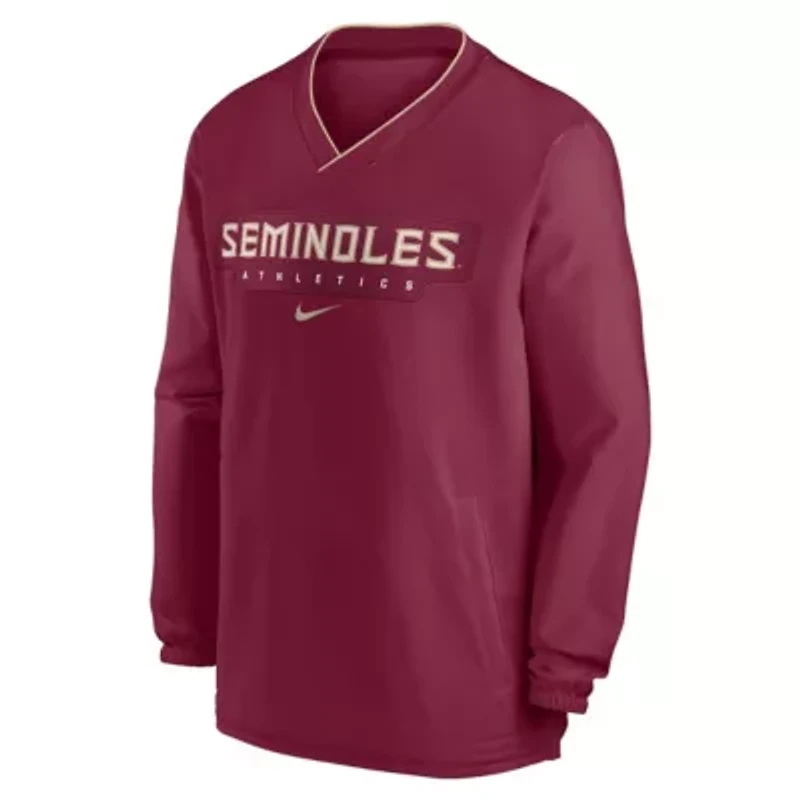 NCAA Nike Florida State Seminoles 2024 Sideline Pullover Windshirt