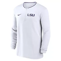 NCAA Nike LSU Tigers 2024 Sideline Coach Performance Half-Zip Long Sleeve Top