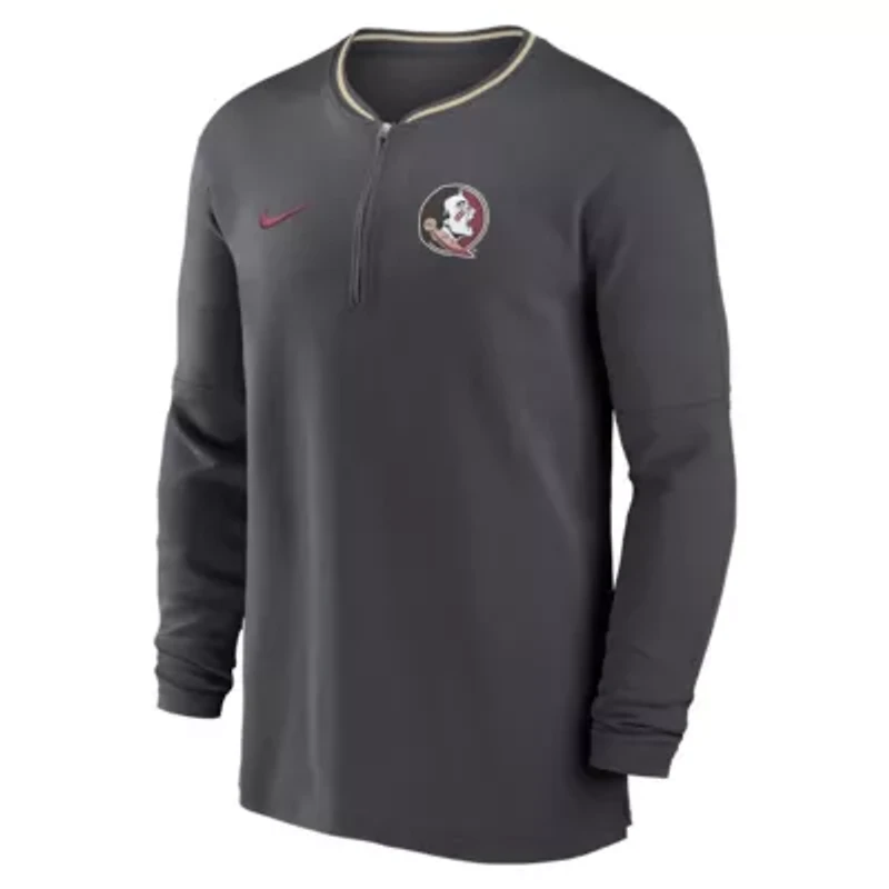 NCAA Nike Florida State Seminoles 2024 Sideline Coach Performance Half-Zip Long Sleeve Top