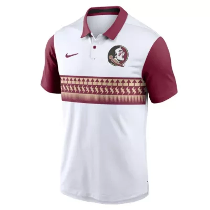 NCAA Nike White/Garnet Florida State Seminoles Primetime Campus Pattern Vapor Dri-FIT Polo