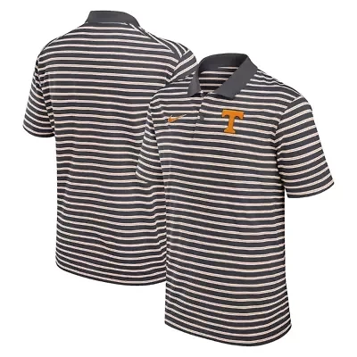 NCAA Nike Anthracite/White Tennessee Volunteers Primetime Victory Striped Dri-FIT Polo