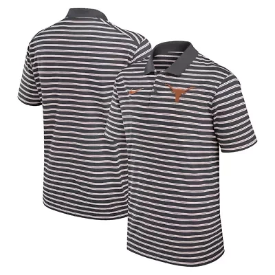 NCAA Nike Anthracite/White Texas Longhorns Primetime Victory Striped Dri-FIT Polo