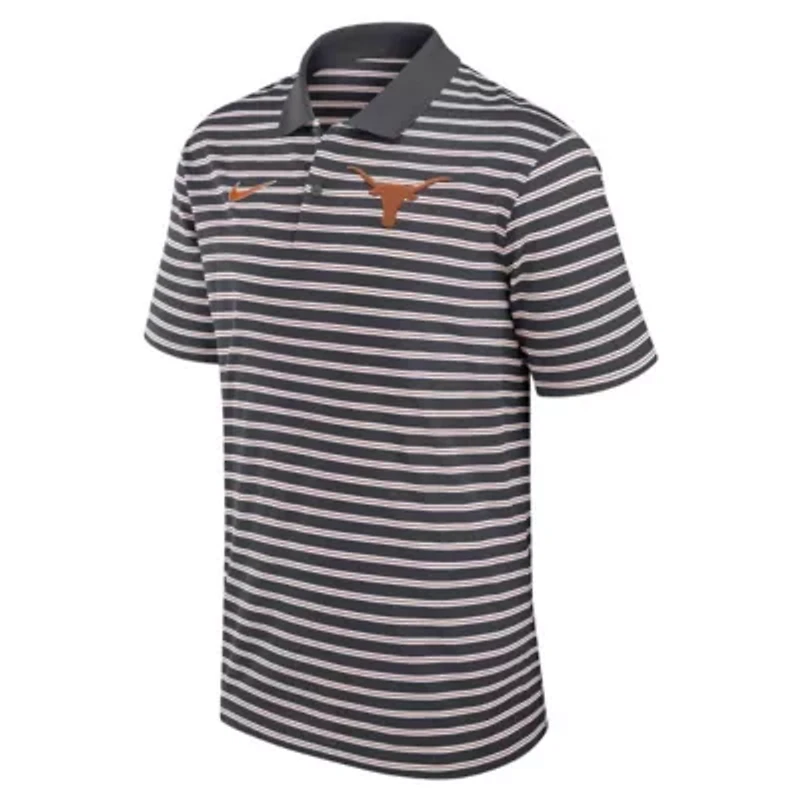 NCAA Nike Anthracite/White Texas Longhorns Primetime Victory Striped Dri-FIT Polo