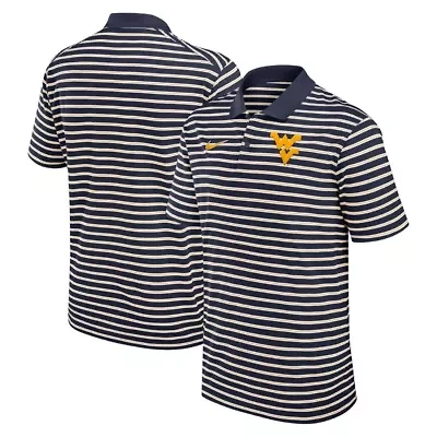 NCAA Nike West Virginia Mountaineers Primetime Victory Striped Dri-FIT Polo