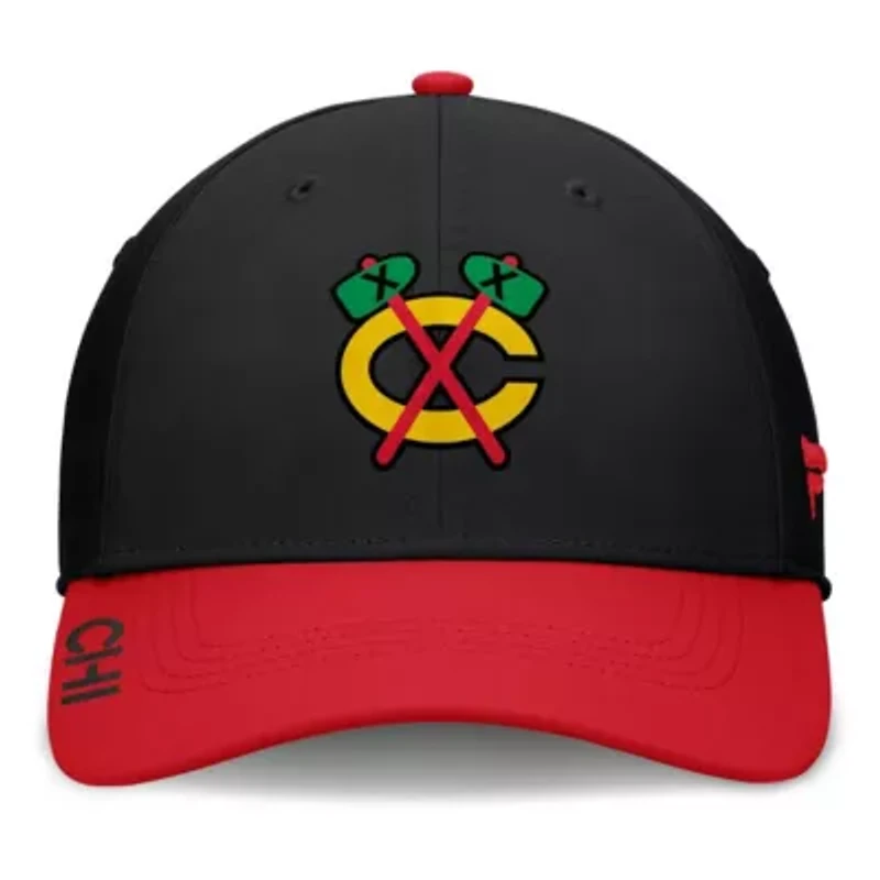 NHL Fanatics Black/Red Chicago Blackhawks Authentic Pro Rink Flex Hat