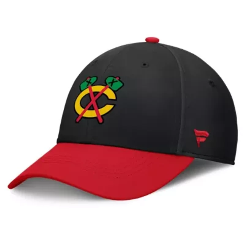 NHL Fanatics Black/Red Chicago Blackhawks Authentic Pro Rink Flex Hat