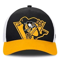 NHL Fanatics Black/Gold Pittsburgh Penguins Authentic Pro A-Frame Rink Adjustable Hat