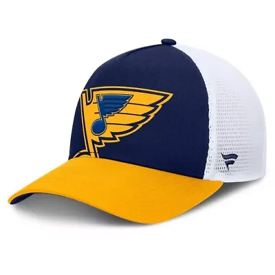 NHL Fanatics Blue/Gold St. Louis Blues Authentic Pro A-Frame Rink Adjustable Hat