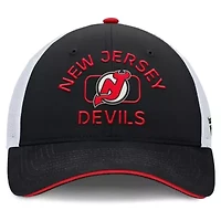 NHL Fanatics Black/White New Jersey Devils Authentic Pro Rink Trucker Hat