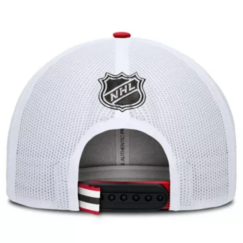 NHL Fanatics Black/White New Jersey Devils Authentic Pro Rink Trucker Hat
