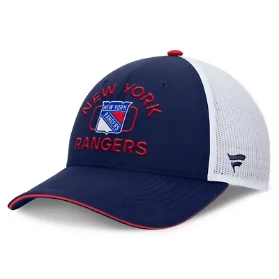 NHL Fanatics Navy/White New York Rangers Authentic Pro Rink Trucker Hat